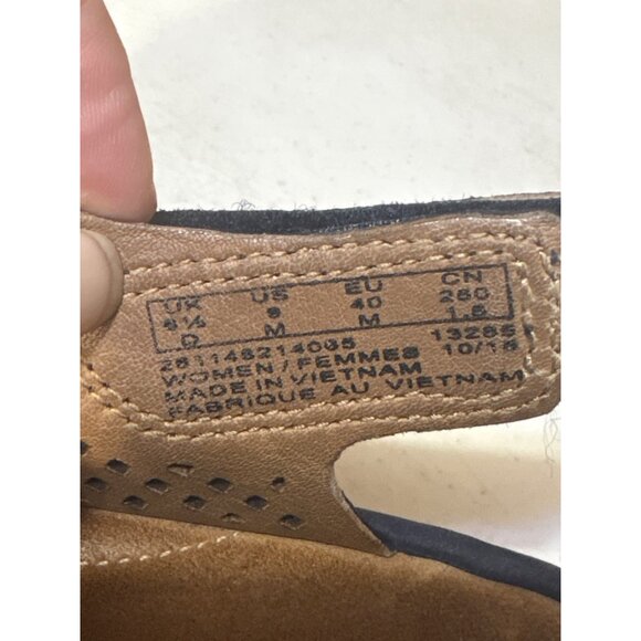 Clarks Womens Navy Perforated Wedge Sandals Size 9 - Picture 2 of 7